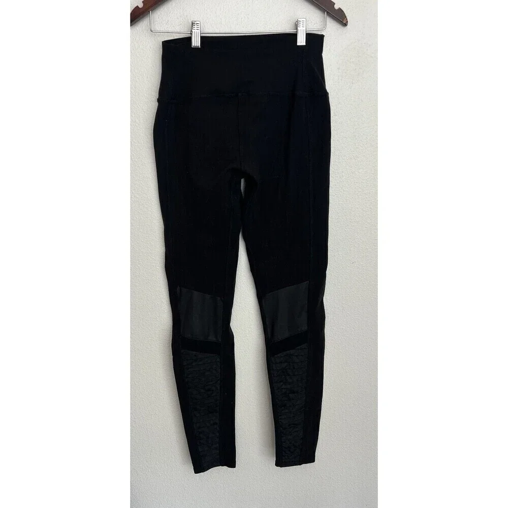 Alo Yoga Women's Black High Waisted Moto Legging Pants Medium Athleisure Yoga